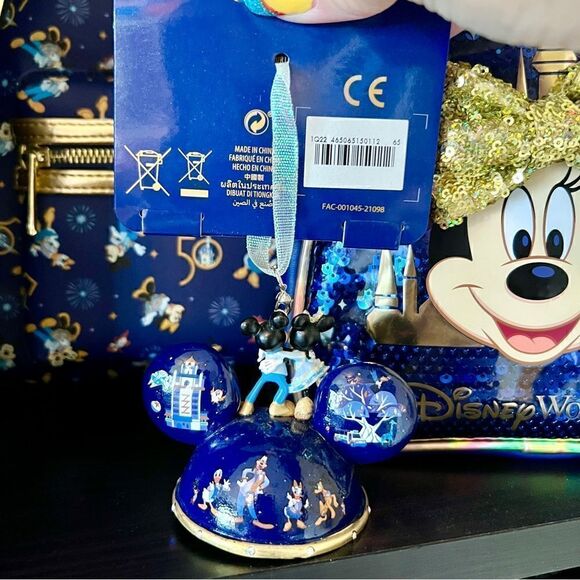 Mickey & Minnie Mouse Light-Up Ear Hat Ornament WDW 50th Anniversary New in Box - Picture 8 of 11